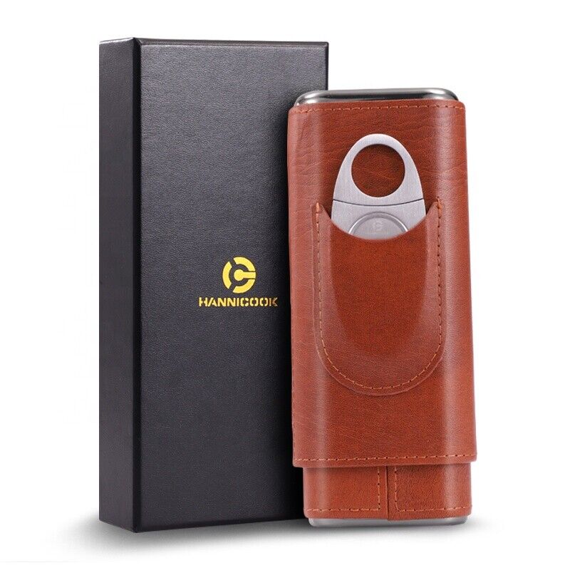 Cigar Case With Cutter Genuine Hannicook Brand