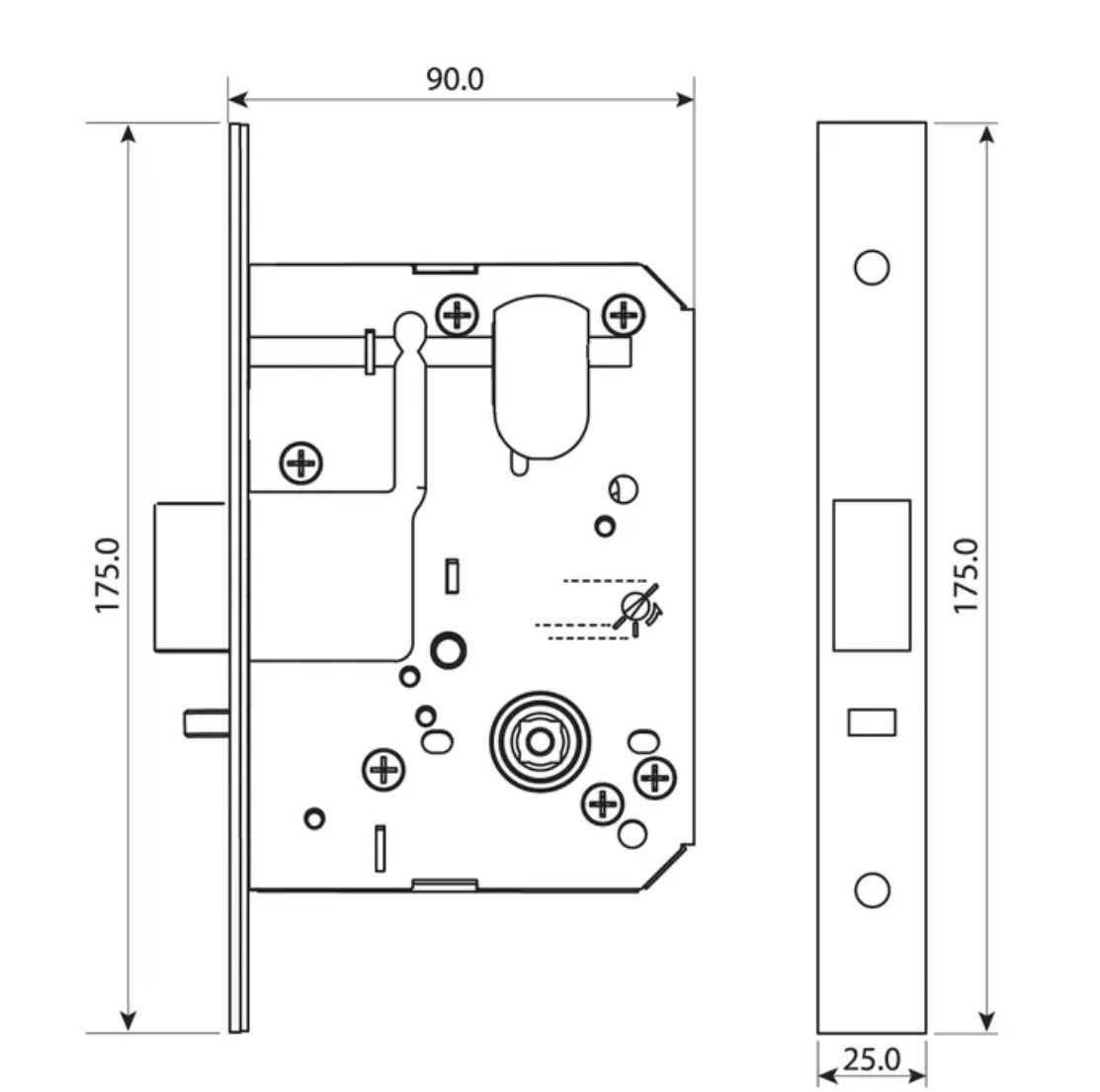 LOCKTON
'60mm' Backset MORTICE LOCK