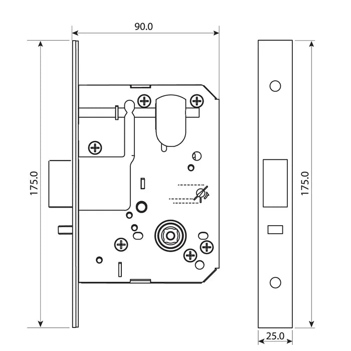 LOCKTON 60mm Backset DEADBOLT Mortice Lock